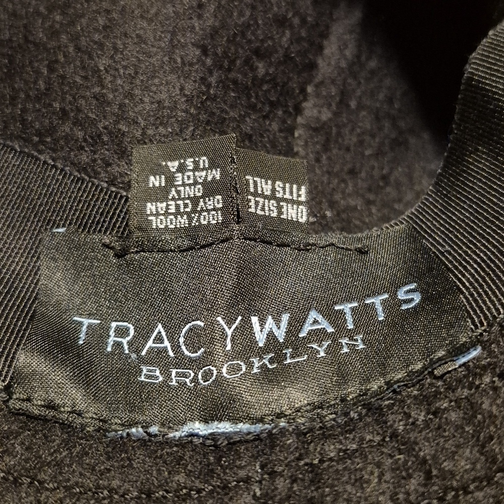 Tracy Watts Brooklyn one size black 100% wool hat Made in USA - Picture 5 of 6